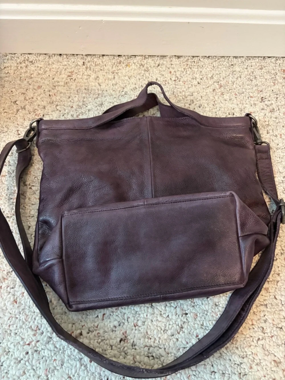 Latico Leather Crossbody Tote in Eggplant - Picture 2 of 4